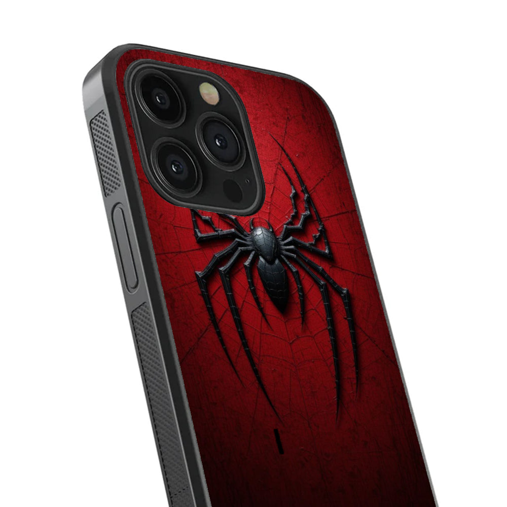 Spider Emblem (Red BG) Glass Case