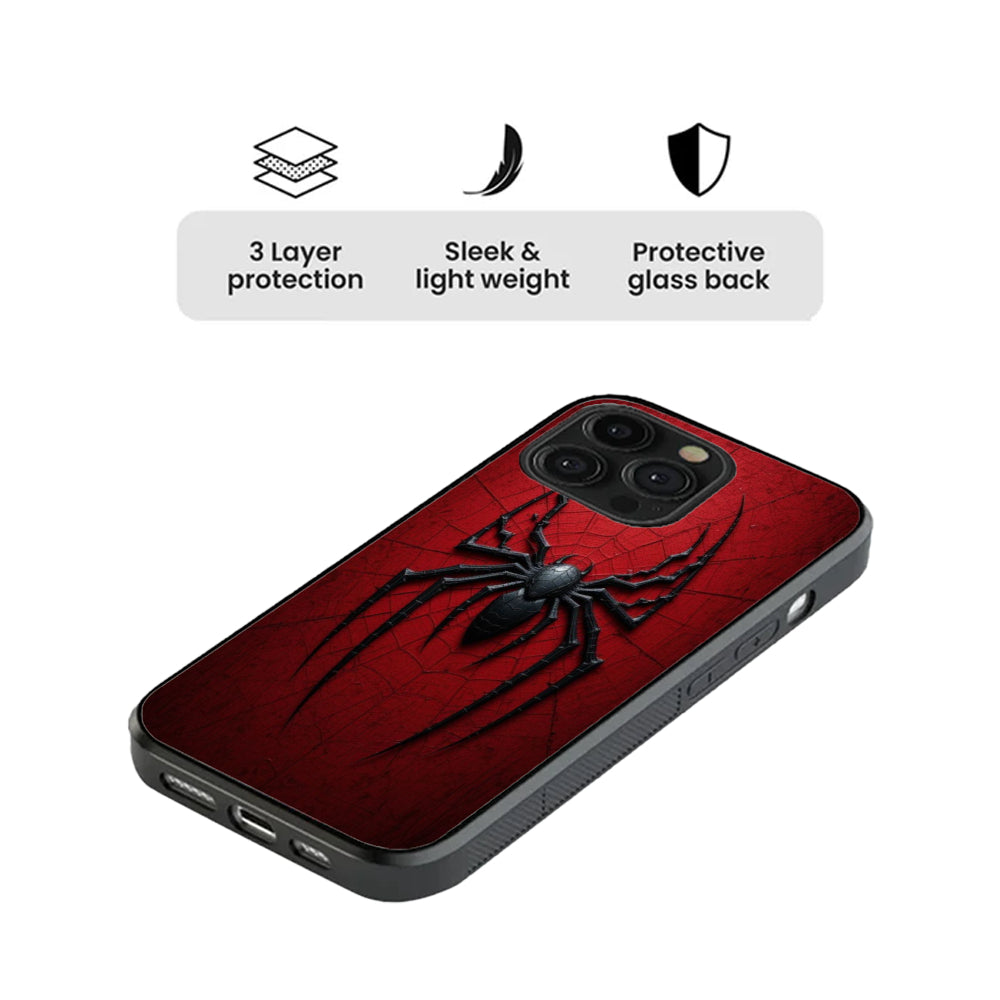 Spider Emblem (Red BG) Glass Case